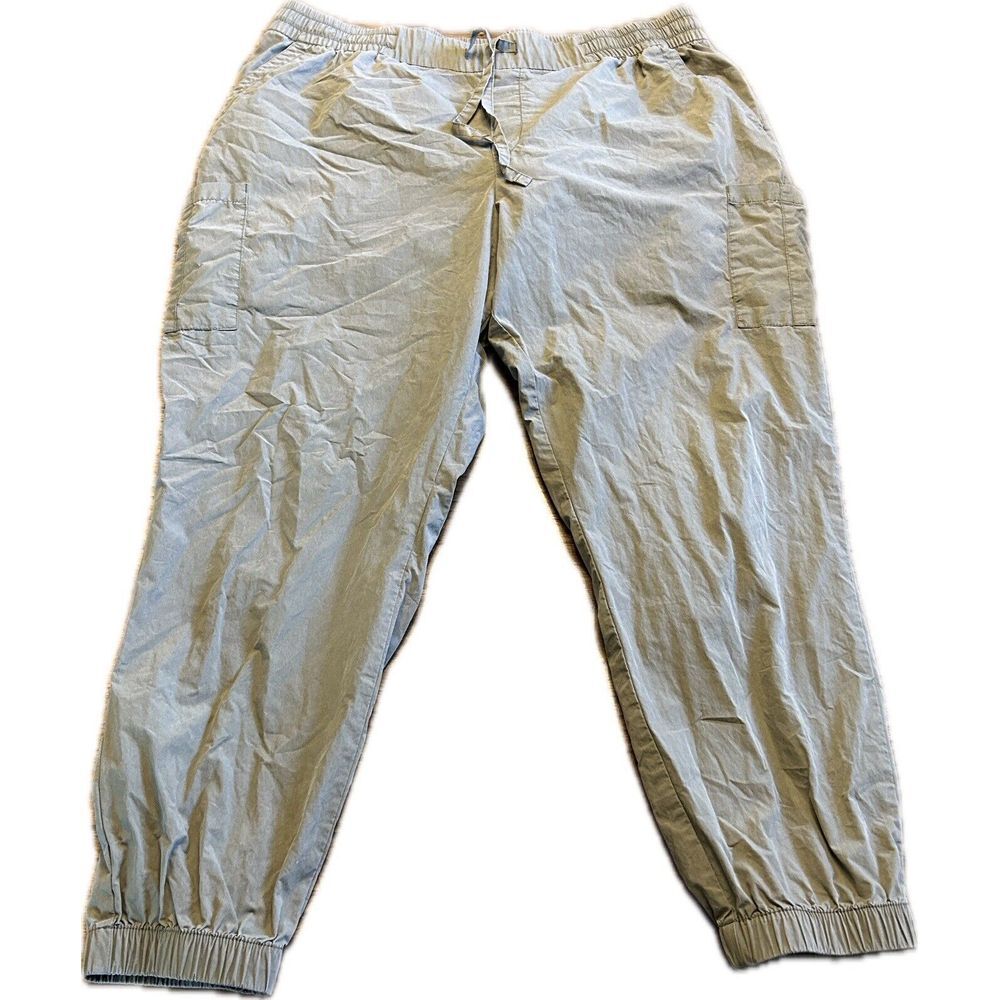 Old Navy Olive Green Nylon Joggers Hiking Drawstring Elastic Waist Cargo Pant XL